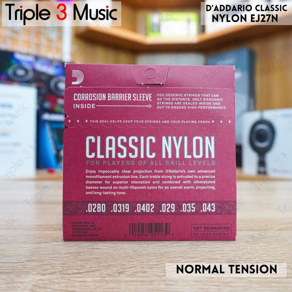 D'Addario EJ27N Senar gitar akustik nylon normal tension