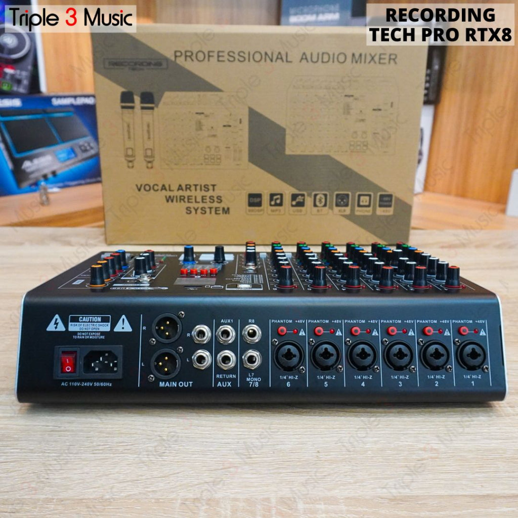 Recording tech RT Pro RTX8 PRO RT X8 8 channel USB MIXER AUDIO ORI