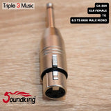 Soundking CA 309 Adapter Converter XLR FEMALE Canon To TS AKAI 6.5mm