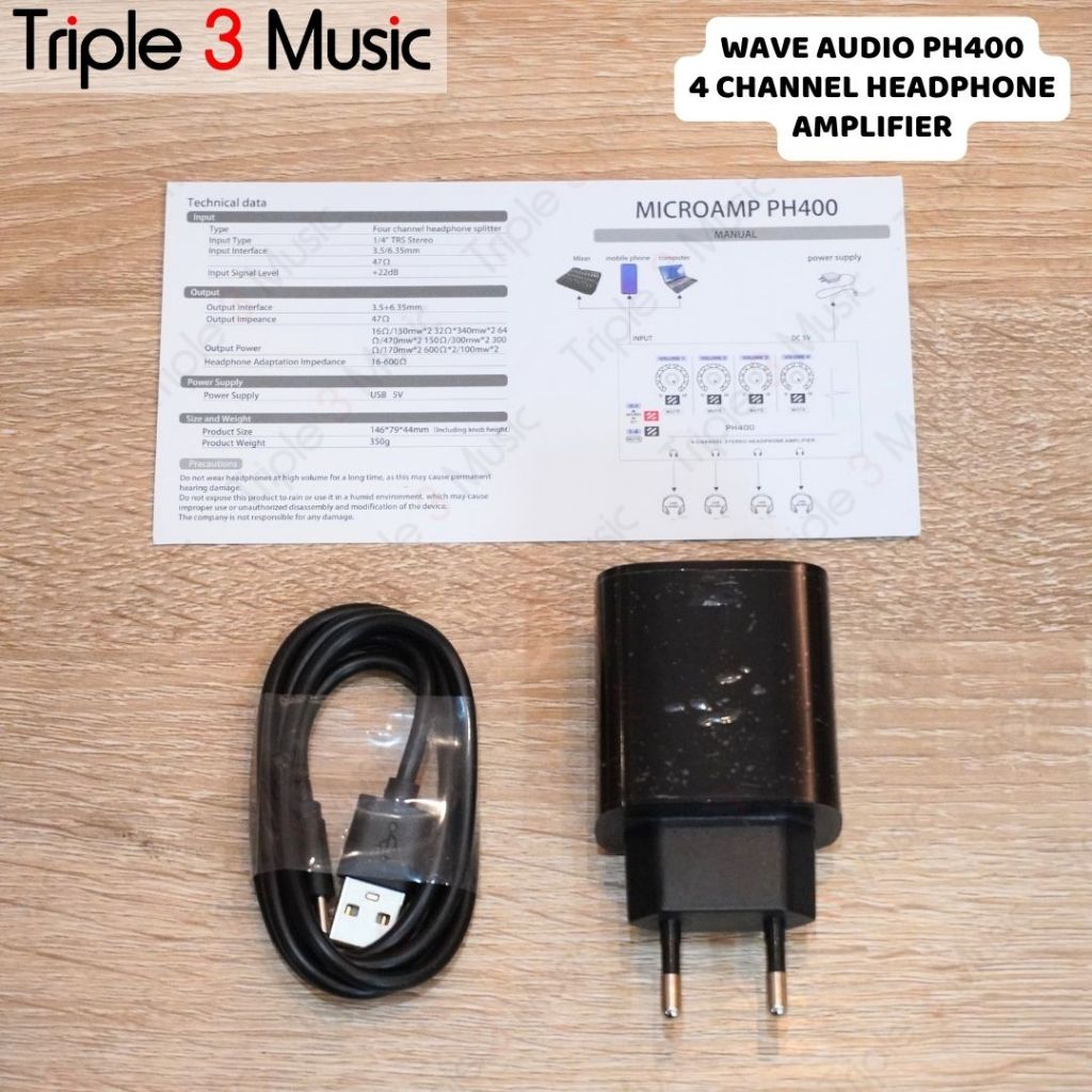 WAVE PH400 PH400 Amply Headphone 4 Channel with adaptor ORIGINAL