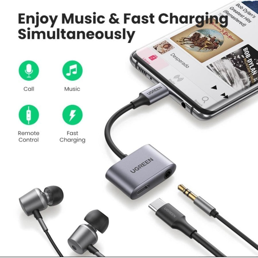 UGREEN Adapter USB C To 3.5mm Audio Charging Samsung iPad Pro 60164