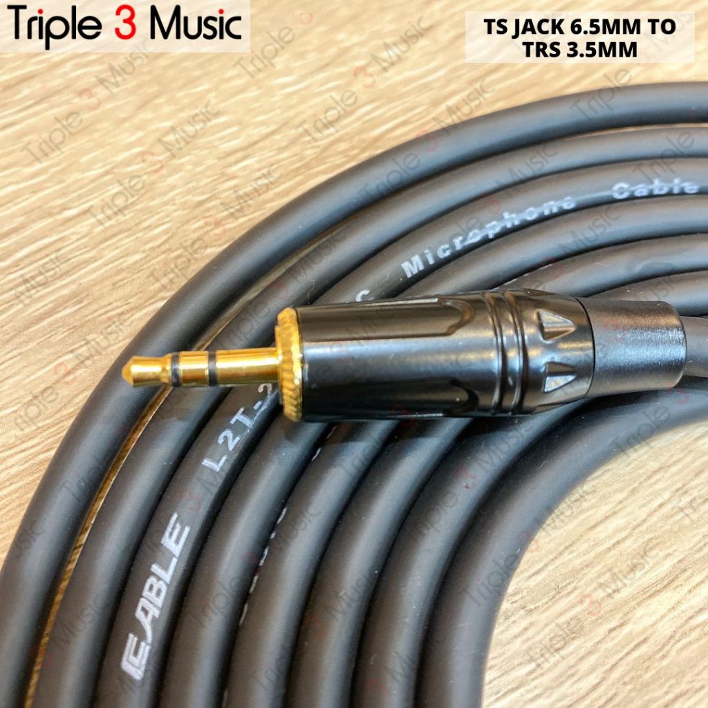 Kabel Ofc Japan Standard jack gitar 6.5 TS Instrument Akai to 3.5mm TRS