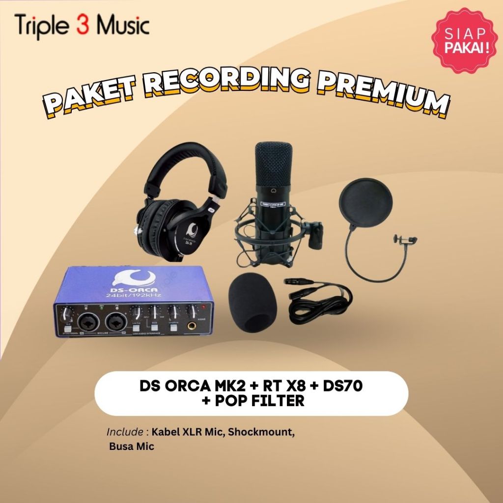 Paket Recording Dolphin sound DS Orca Premium Bundle with Mic+headphone