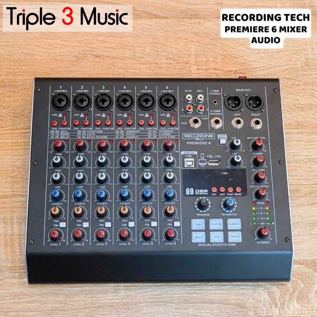 Recording Tech Premiere 6 Mixer Audio 6 Channel
