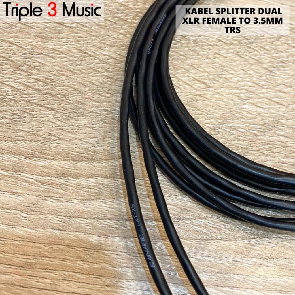 OFC Kabel Splitter Dual XLR FEMALE To 3.5mm TRS AUX Kabel ofc Japan standard