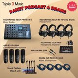 Paket Podcast 4 orang Recording tech Pro RTX6 Mixer USB WITH Headphone