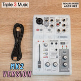 Yamaha AG03 Mk2 3-channel Mixer and USB Audio Interface - White