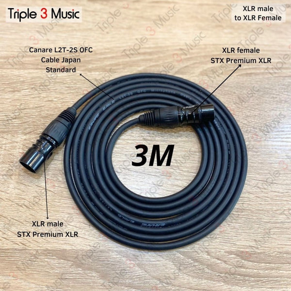 Kabel Mic microphone mikrofon XLR TO XLR 3m OFC JAPAN STANDARD