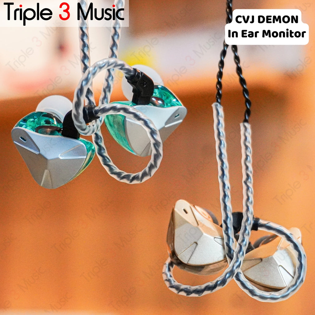 CVJ Demon Earphone Dynamic Driver IEM Earbud Monitor DJ Stage Panggung - Gold No Mic