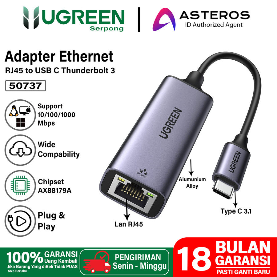 UGREEN Gigabit USB 3.0 To Lan RJ45 Ethernet Network Adapter 50737