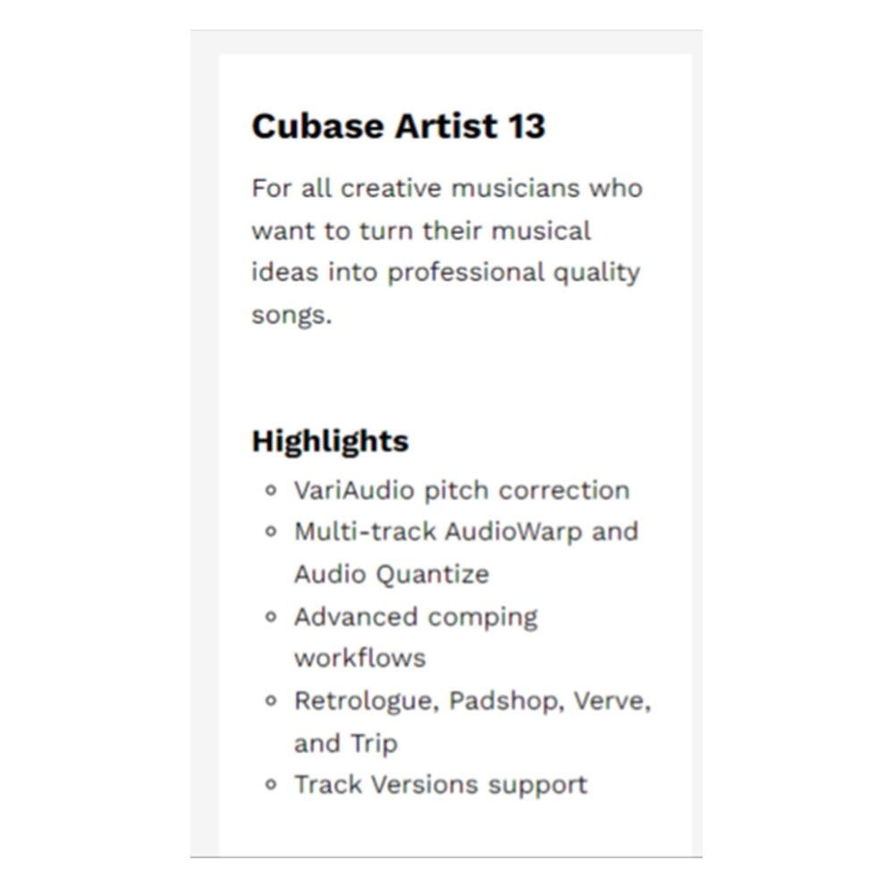 DAW ORIGINAL Steinberg CUBASE 13 artist pro elements education upgrade all version