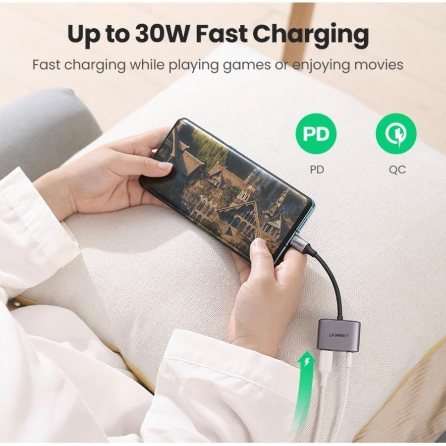 UGREEN Adapter USB C To 3.5mm Audio Charging Samsung iPad Pro 60164