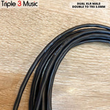 Kabel OFC Japan standard Dual XLR MALE DOUBLE to 3.5mm kabel splitter panjang 2m