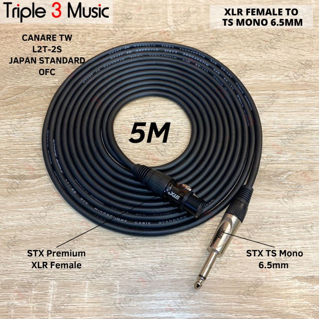 Kabel XLR  Female to Jack TS 6.5 akai OFC JAPAN STANDARD kabel mic dynamic
