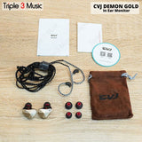 CVJ Demon Earphone Dynamic Driver IEM Earbud Monitor DJ Stage Panggung - Gold No Mic