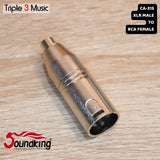 SOUNDKING CA 315 Adapter Converter RCA FEMALE TO XLR MALE CANON