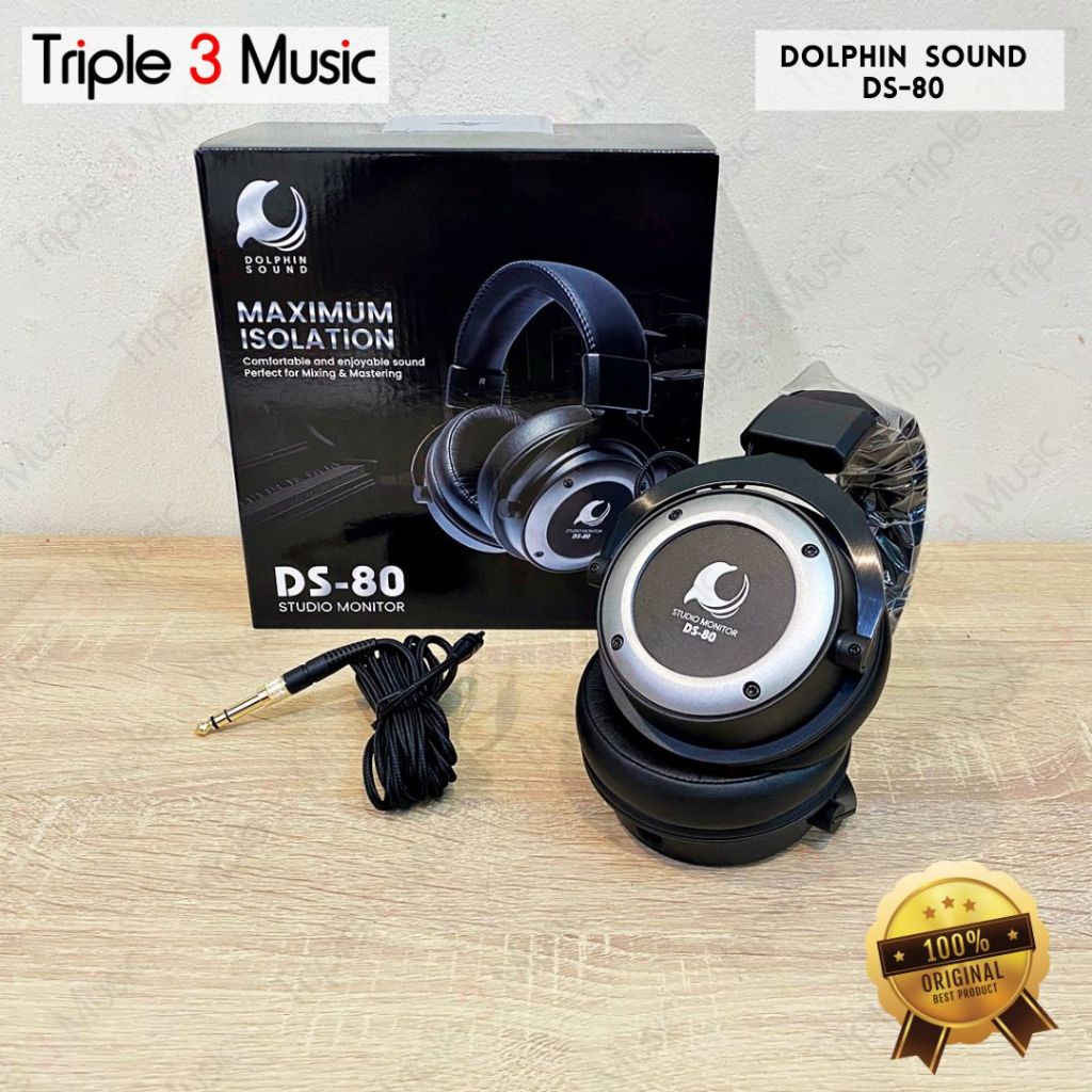 Dolphin sound ISK DS80 DS 80 DS-80 Headphone Monitor Flat Premium