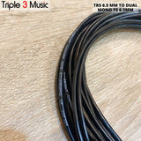 OFC L-2B2AT Japan Standard Kabel Splitter panjang dual mono ts 6.5 akai ke 6.5 TRS mm 5m