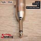 Soundking CA 309 Adapter Converter XLR FEMALE Canon To TS AKAI 6.5mm