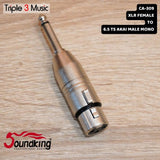 Soundking CA 309 Adapter Converter XLR FEMALE Canon To TS AKAI 6.5mm