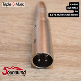 Soundking CA 306 Adapter converter XLR MALE to 6.5 TS akai Female Mono