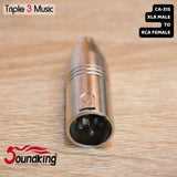 SOUNDKING CA 315 Adapter Converter RCA FEMALE TO XLR MALE CANON