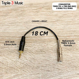 Kabel Converter TRRS Female 3.5mm to TRS male 3.5mm 18cm OFC JAPAN STANDARD