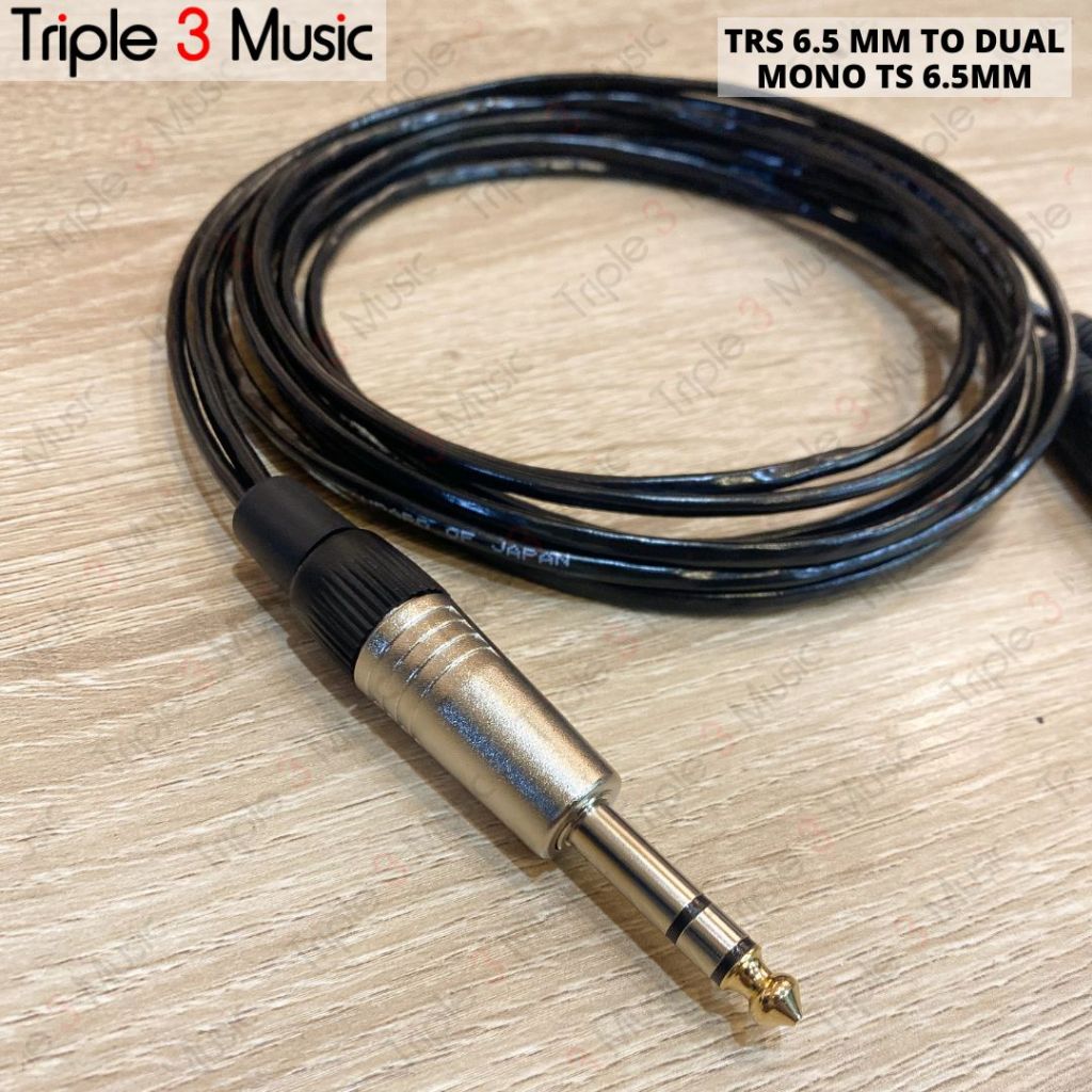 Kabel Splitter panjang dual mono ts 6.5 akai ke 6.5 TRS mm 2m OFC L-2B2AT Japan Standard