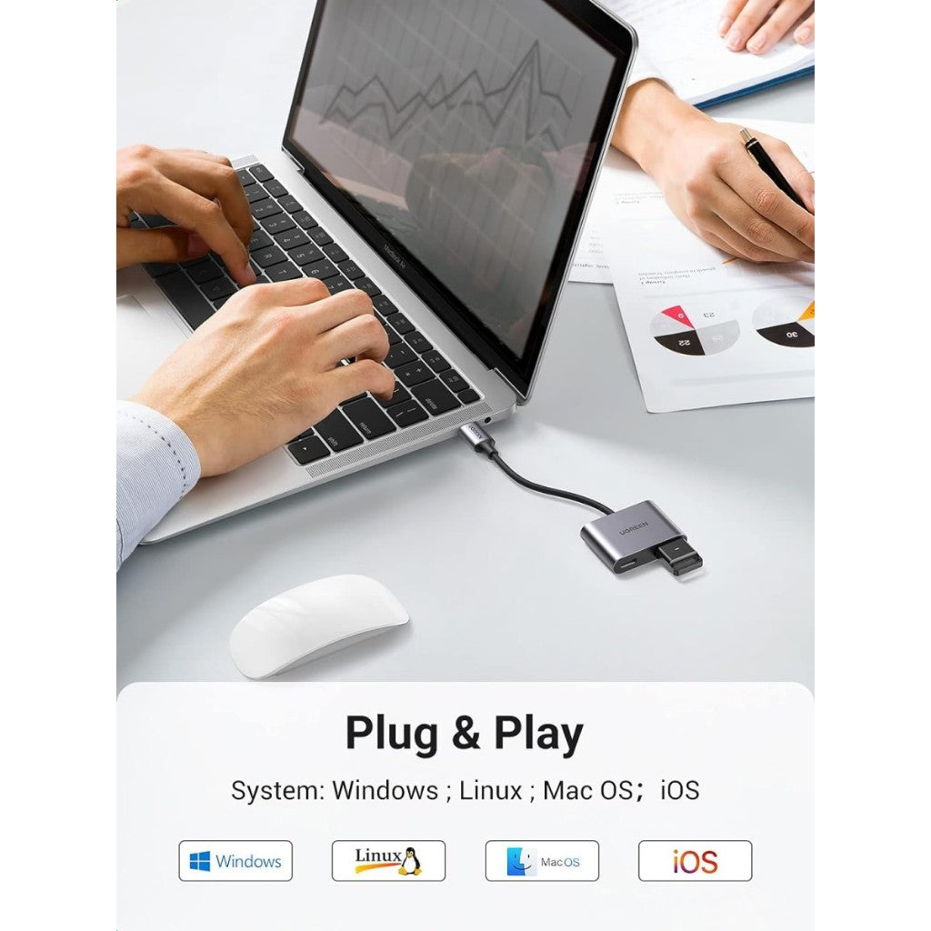UGREEN 70308 OTG USB C to USB A 3.0 + Usb C CHARGING 60W IP15 FAST