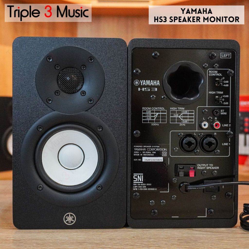 YAMAHA HS3 HS-3 HS 3 3.5 inch Speaker Monitor Flat Sepasang