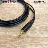 Kabel OFC Japan standard Dual XLR MALE DOUBLE to 3.5mm kabel splitter panjang 2m