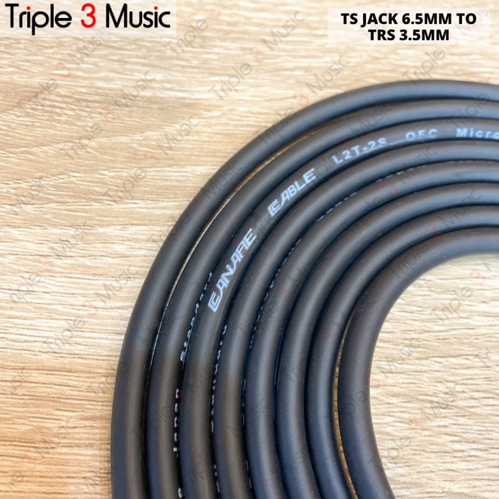Kabel Ofc Japan Standard jack gitar 6.5 TS Instrument Akai to 3.5mm TRS