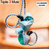 CVJ Demon Earphone Dynamic Driver IEM Earbud Monitor DJ Stage Panggung - Gold No Mic