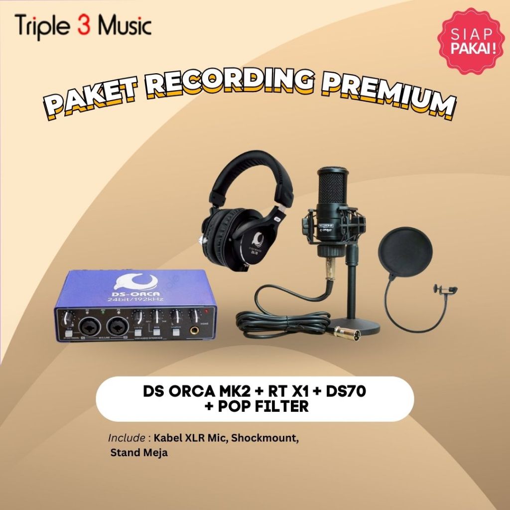 Paket Recording Dolphin sound DS Orca Premium Bundle with Mic+headphone