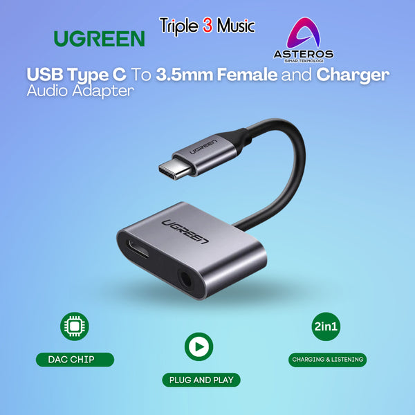 UGREEN Adapter USB C To 3.5mm Audio Charging Samsung iPad Pro 60164
