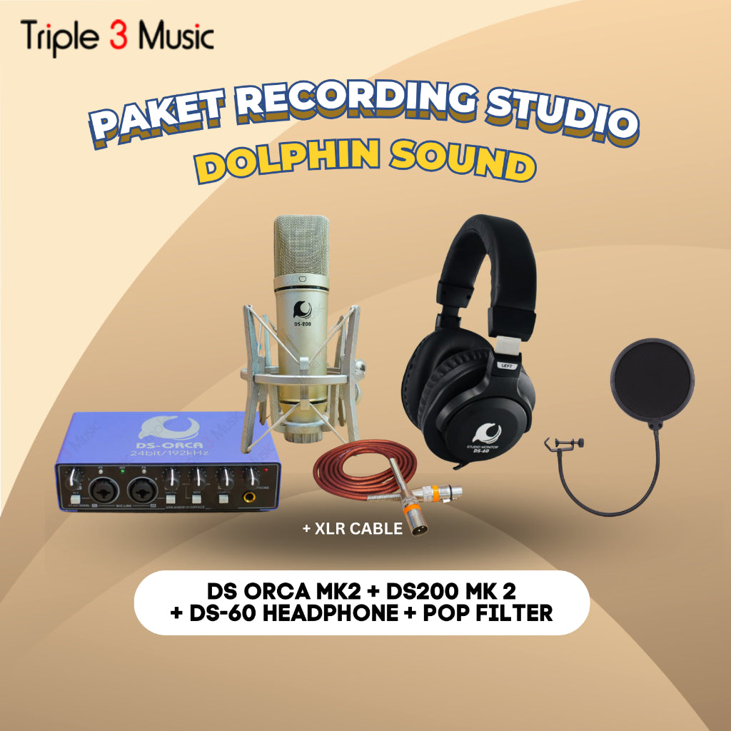 Paket Recording Dolphin sound DS Orca Studio Bundle with Mic+headphone