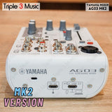 Yamaha AG03 Mk2 3-channel Mixer and USB Audio Interface - White