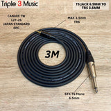 Kabel Ofc Japan Standard jack gitar 6.5 TS Instrument Akai to 3.5mm TRS