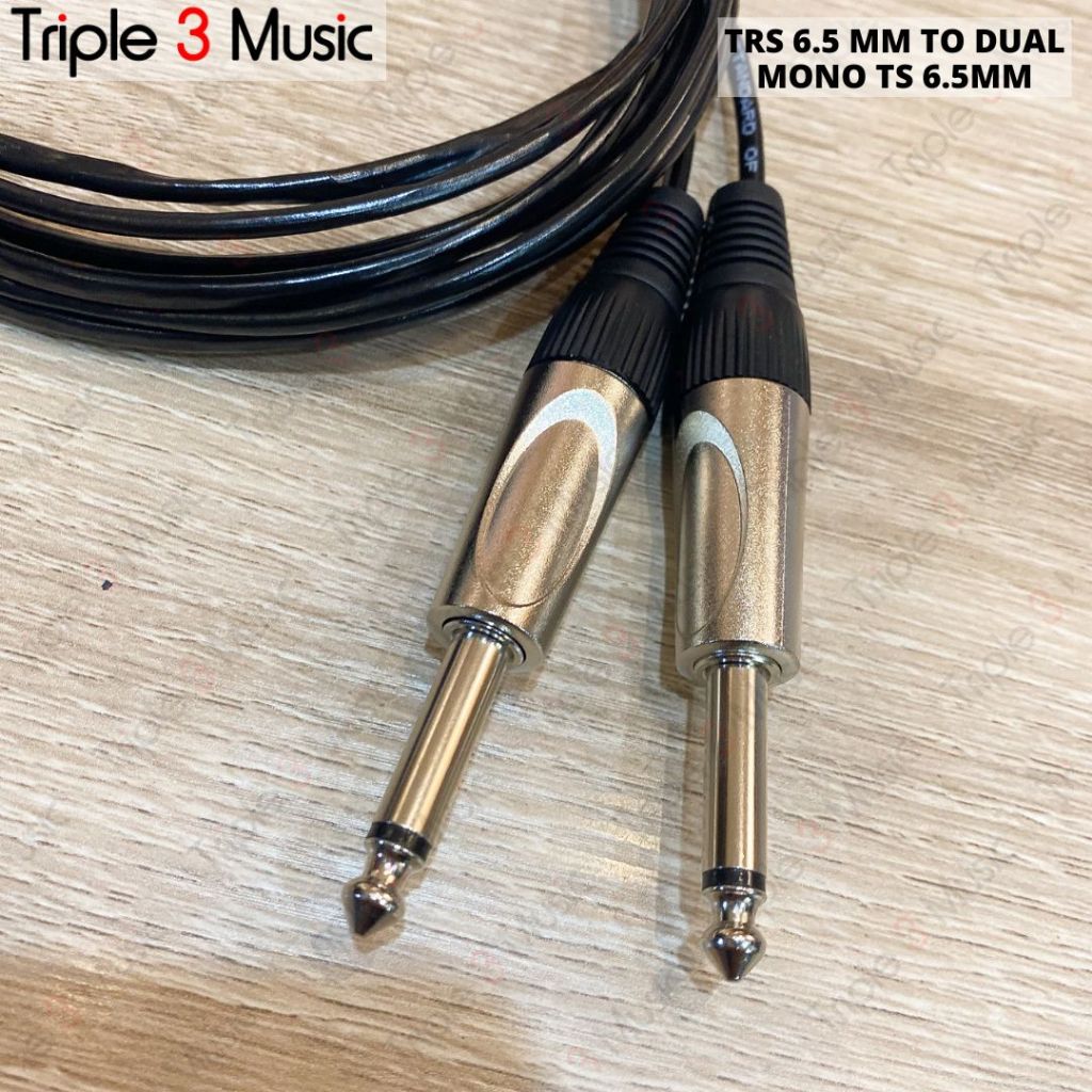 Kabel Splitter panjang dual mono ts 6.5 akai ke 6.5 TRS mm 2m OFC L-2B2AT Japan Standard