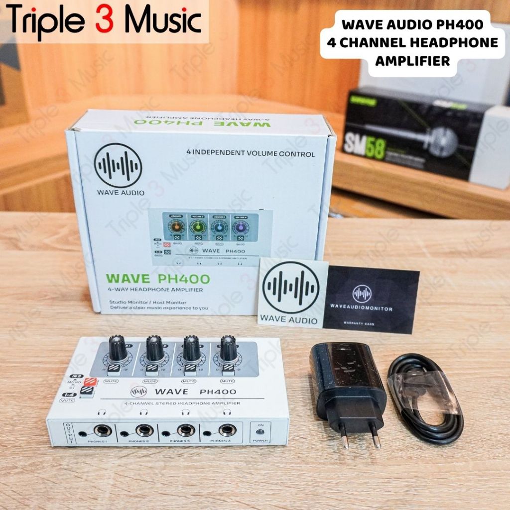 WAVE PH400 PH400 Amply Headphone 4 Channel with adaptor ORIGINAL