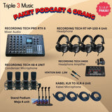 Paket Podcast 4 orang Recording tech Pro RTX6 Mixer USB WITH Headphone
