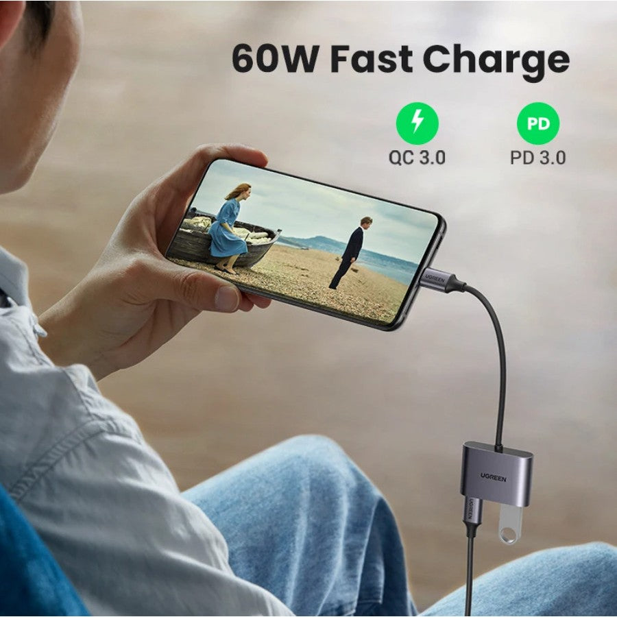 UGREEN 70308 OTG USB C to USB A 3.0 + Usb C CHARGING 60W IP15 FAST