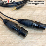 OFC Kabel Splitter Dual XLR FEMALE To 3.5mm TRS AUX Kabel ofc Japan standard