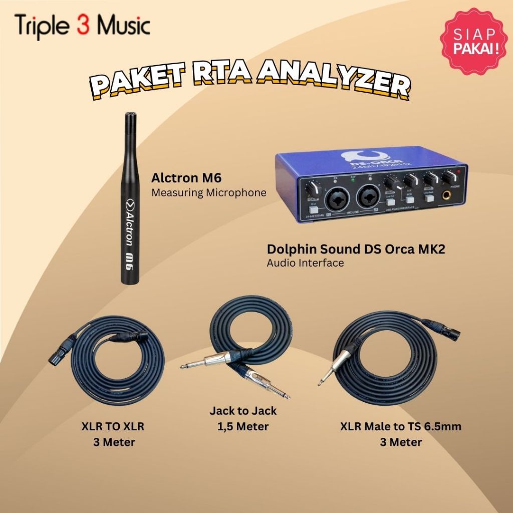 Paket RTA Pengukuran Speaker Real Time Analyzer Soundcard Dolphin Ds orca + Alctron