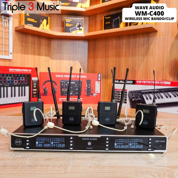 WAVE WM C400 WM-C400 premium 4 Mic Clip on wireless microphone