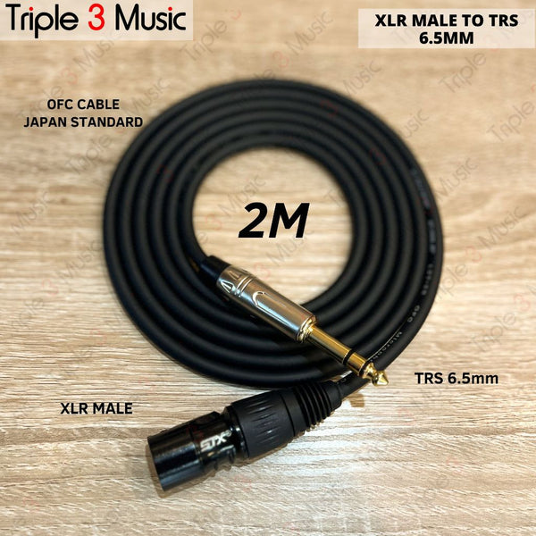 Jack TRS 6.5 to XLR MALE OFC JAPAN STANDARD cowok Kabel balanced soundcard ke speaker