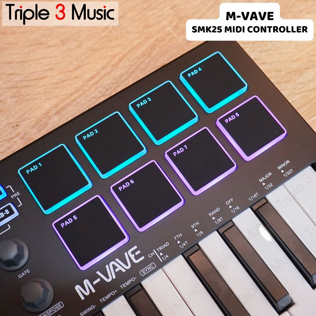 M-VAVE MVAVE SMK 25 SMK25 Midi Keyboard Controller 25 Keys