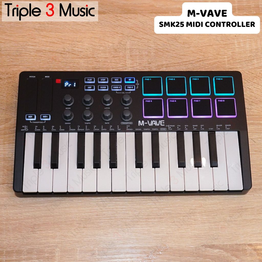 M-VAVE MVAVE SMK 25 SMK25 Midi Keyboard Controller 25 Keys