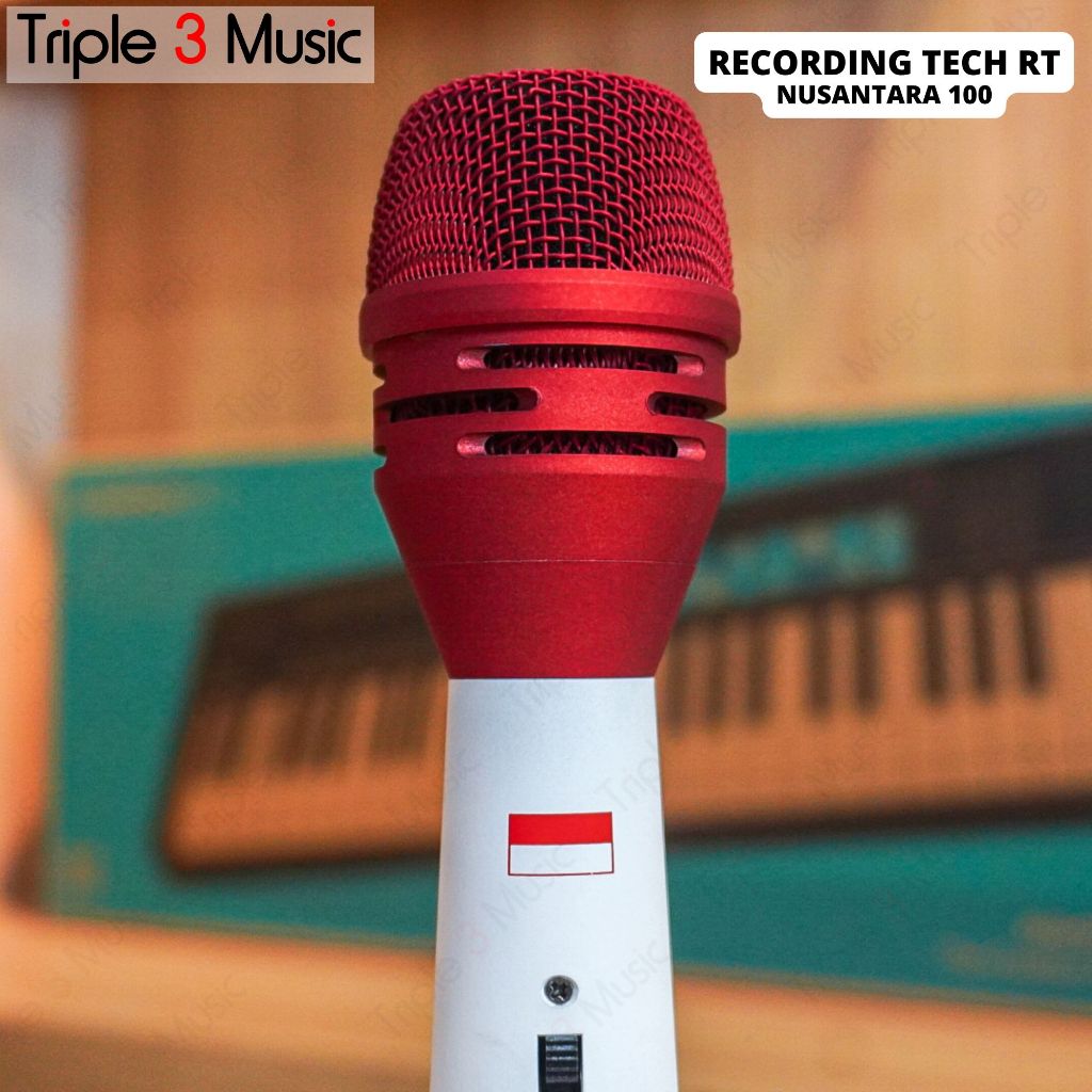 RECORDING TECH RT NUSANTARA 100 mic microphone dynamic merah putih