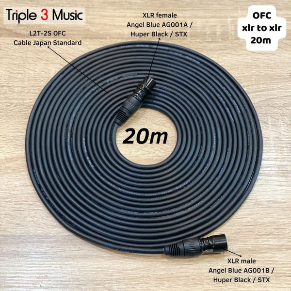 Kabel microphone XLR male to XLR female  20m OFC Japan Standard
